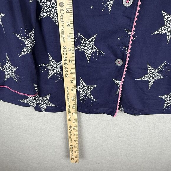 NWT Cuddl Duds Women's Ultra-Soft Printed Pink Collar Navy Stars Pajama Set Sz S - Picture 5 of 8